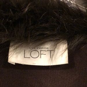 LOFT Sweaters - Ann Taylor fur collar sweater LOFT Sweaters - Ann Taylor fur collar sweater